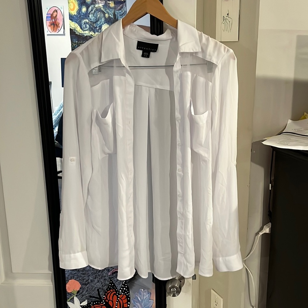 White button down top